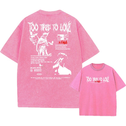 Y2k Acid Washed T Shirt Women Vintage Cotton T-shirts Harajuku Gothic Streetwear Soft Tees Girl Loose Fashion Print Tops Unisex