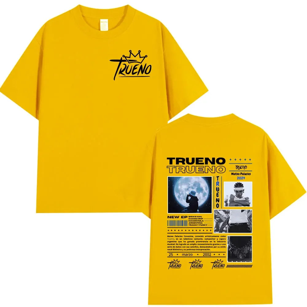 Rapper Trueno Album Tour Merch T-shirt Men Women Clothes Fashion Short Sleeve Tee Shirt Streetwear Cotton Loose T-shirts Unisex