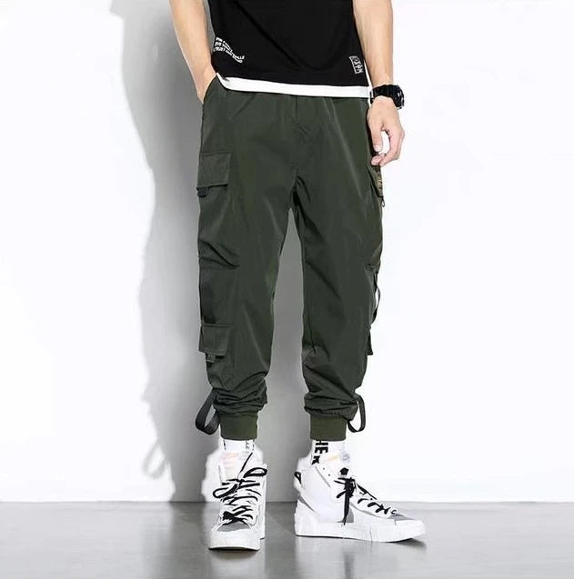 Multi Pocket Drawstring Cargo Pants, Men's Casual Cargo Pants For Summer Autumn Outdoor