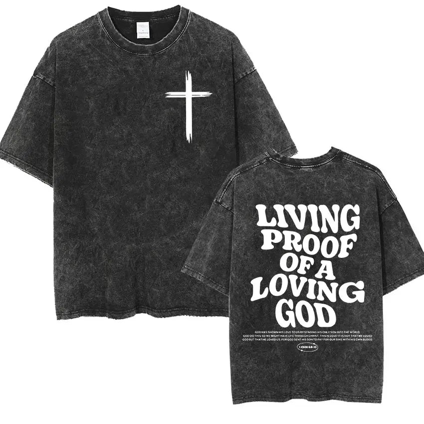Vintage Washed Christian Aesthetic T Shirt Jesus Harajuku Fashion Short Sleeve T-shirts Men Women Casual O-Neck Clothing T-shirt