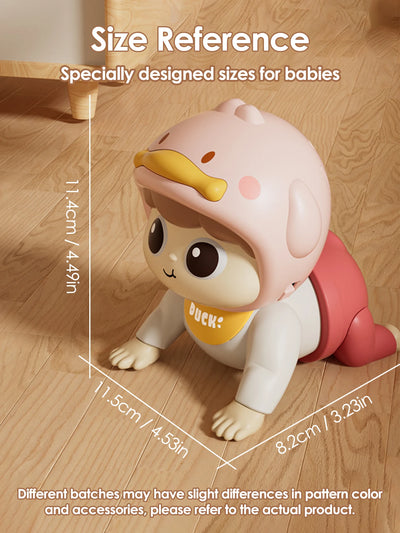 1 crawling doll baby toy with music, aged 0-1, learning crawling guidance and head up training