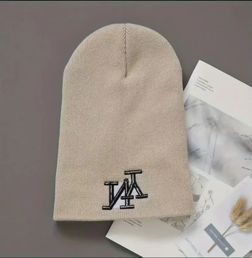 3 pieces winter knitted hat with embroidered letters, woolen hat for autumn warmth, suitable for both men and women, Mountaineer