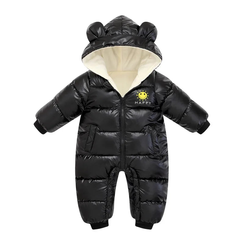 2025 Baby Winter Snowsuit Plus Velvet Waterproof No-wash Baby Boy Jumpsuit Newborn Romper Baby Girl Overalls Infant Coat Clothes