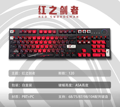 Yuki  Anime Pudding Keycap 120Keys Transparent PBT Thermal Sublimation ASA Profile Keycaps for Mechanical Keyboard Accessories