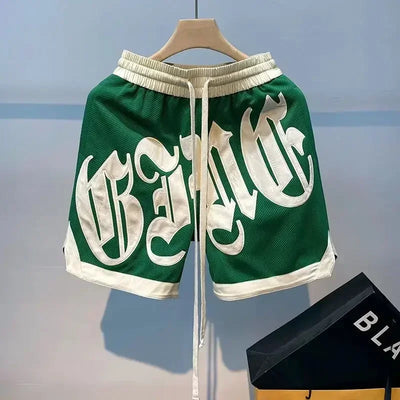 European and American Popular High Street Embroidery Jogging Women Short Hip-hop Goth Loose Wide-leg Pants Couple Classic Shorts