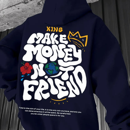 2025  Men's Casual Hoodie, Spring/Autumn Fashion, Geometric Pattern, Knit Fabric, Regular Fit, Polyester, Stretchy, Crew Neck