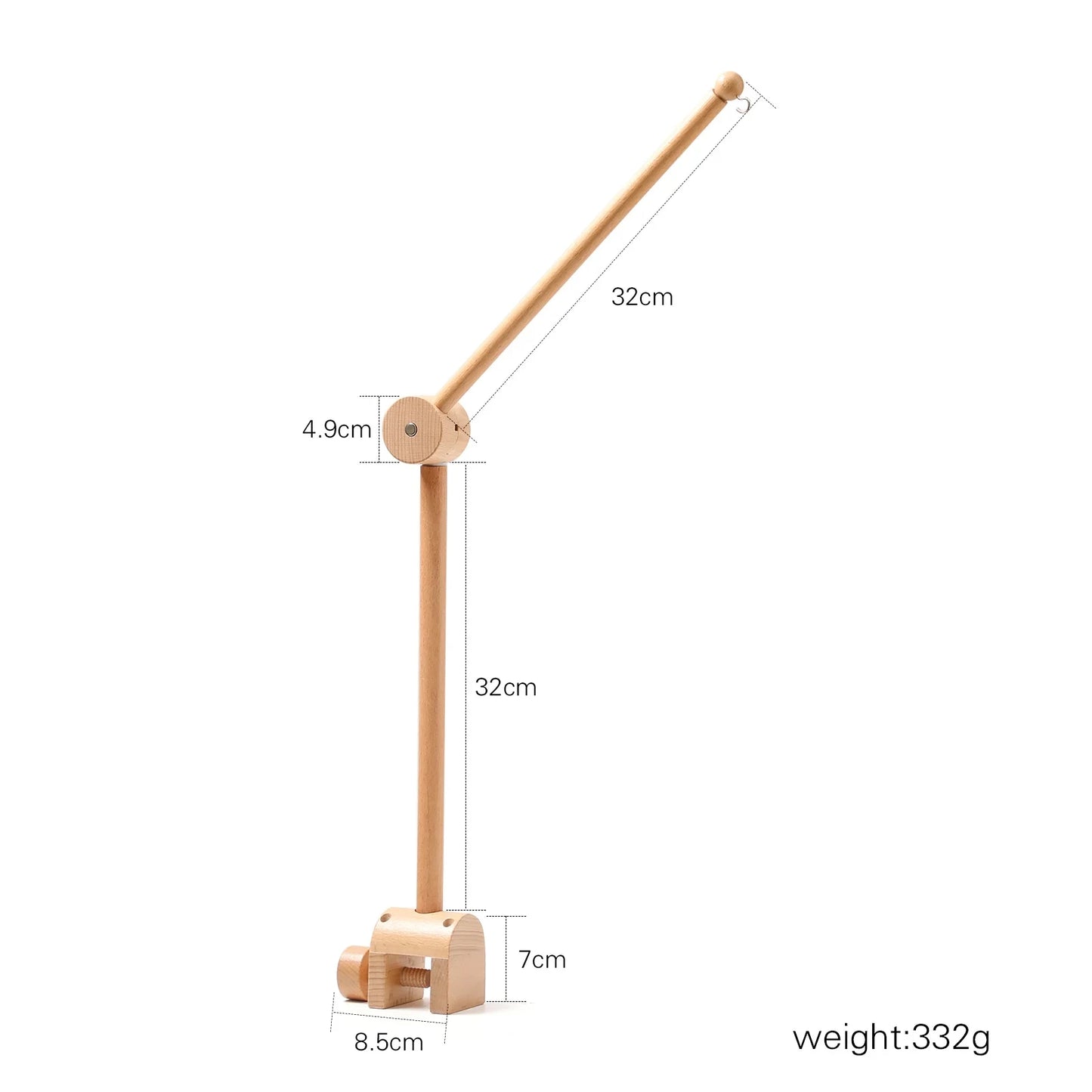 Crib Bell Rotary Music Box with Songs 0 12 Months Baby Bed Hanging Bell Toy Motor Accessory Pendant Toy Nursery Plays Wood Grain