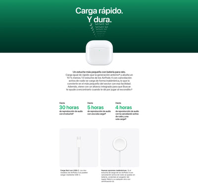 For Apple AirPods 4 (supports active noise cancellation) equipped with MagSafe charging case (USB-C), fourth generation Bluetooh