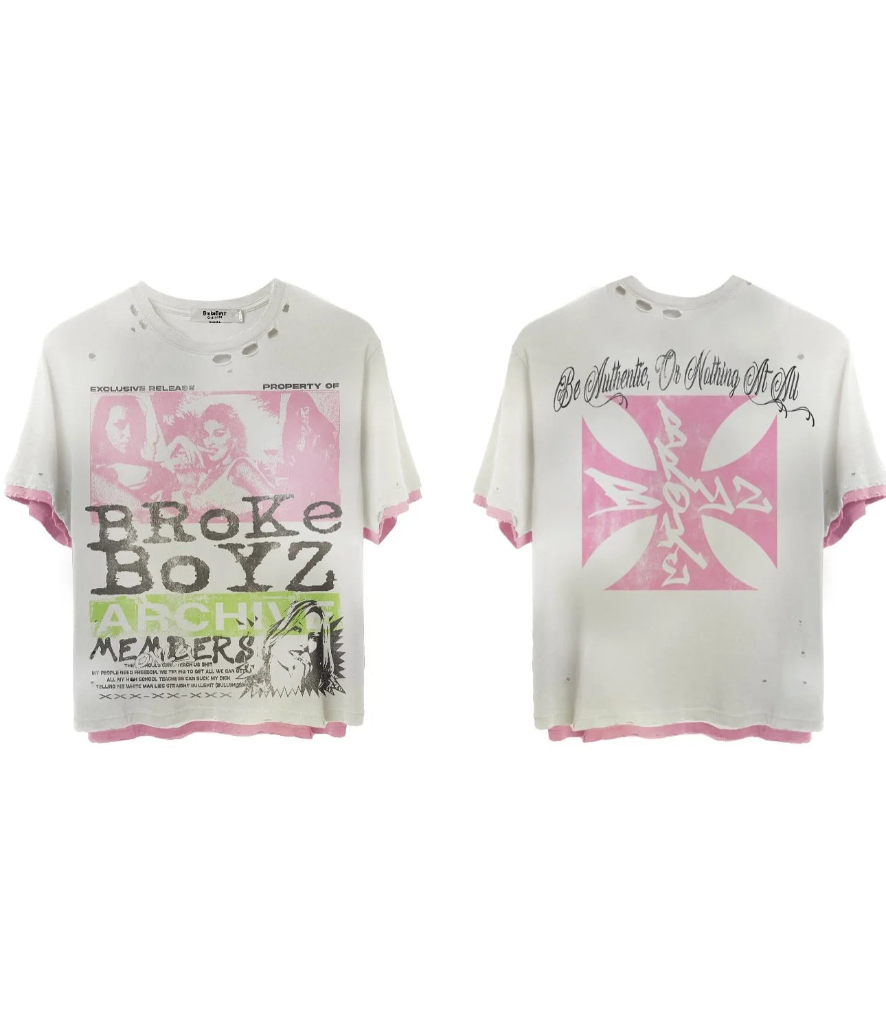 New Y2k Streetwear Splicing T Shirt Fashionable Hip Hop Graffiti Graphic Shirt Printing Ripped Design Retro Oversized Loose Tops