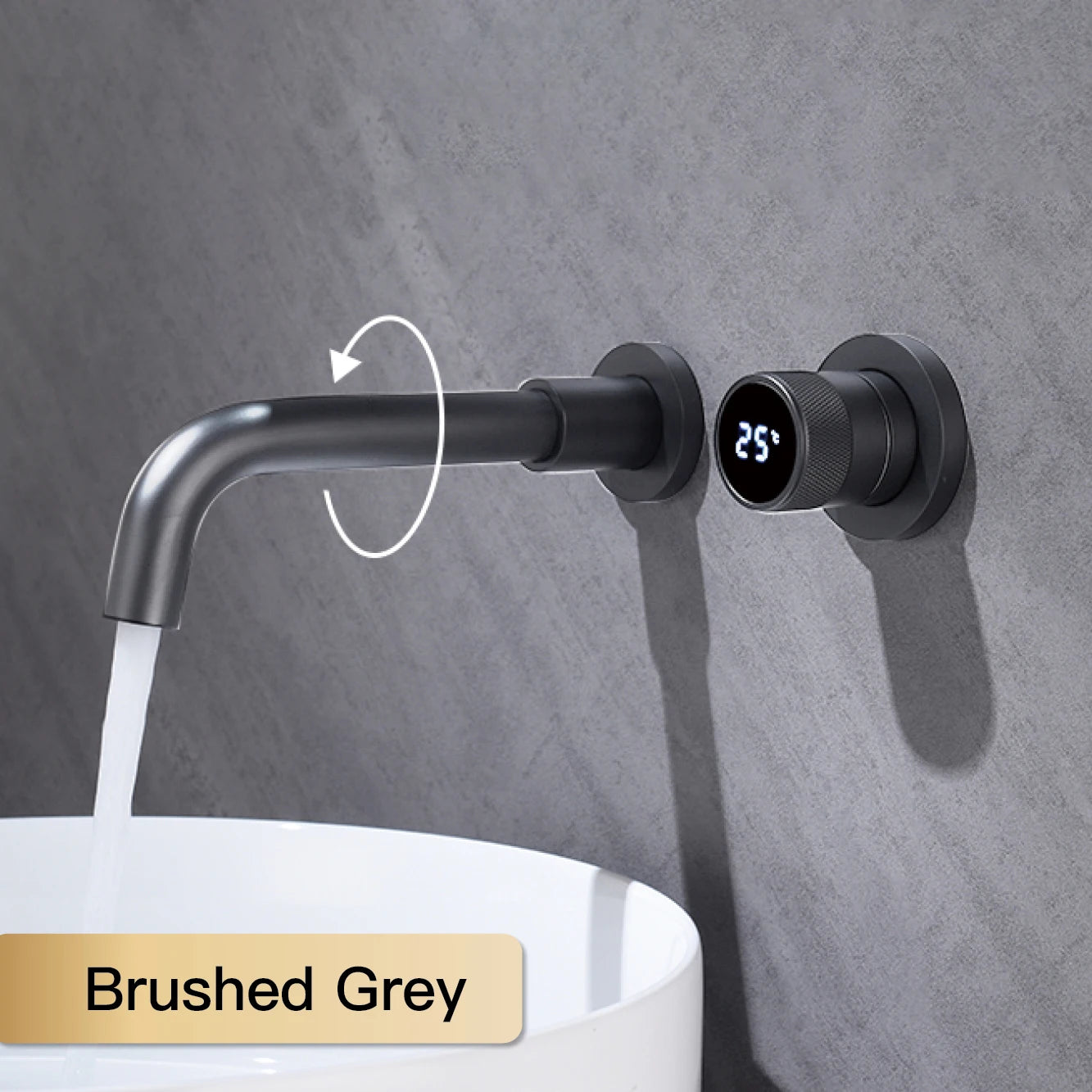 Black brass bathroom faucet Hidden intelligent digital display design Single handle 2 hole Cold & Hot dual-control basin faucet