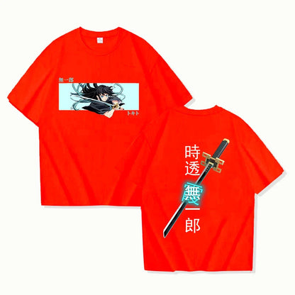 New Anime Tokitou Muichirou Print T Shirt Women Men Short Sleeve Tops Tees Summer Fashion Loose Casual T-shirt