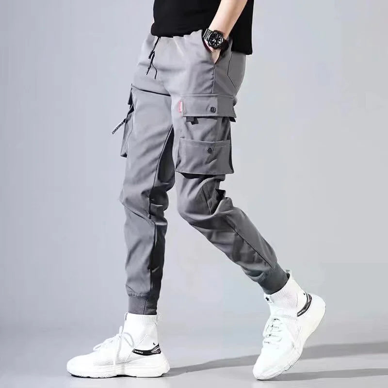 Multi Pocket Drawstring Cargo Pants, Men's Casual Cargo Pants For Summer Autumn Outdoor