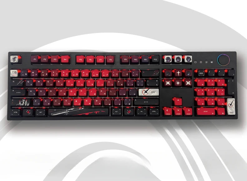 Yuki  Anime Pudding Keycap 120Keys Transparent PBT Thermal Sublimation ASA Profile Keycaps for Mechanical Keyboard Accessories