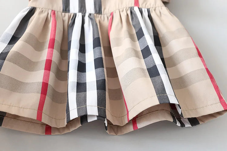Baby Girl Princess Dress Cotton Baby Girl Dress Plaid Pattern Summer Newborn Clothes Baby Dress Party Birthday Baptism Dress