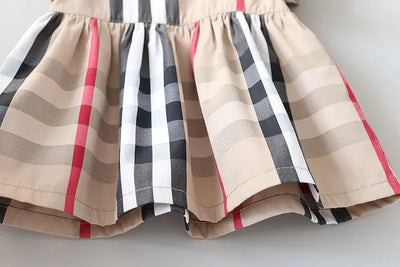 Baby Girl Princess Dress Cotton Baby Girl Dress Plaid Pattern Summer Newborn Clothes Baby Dress Party Birthday Baptism Dress