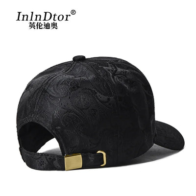 2024 Fashion Embroidery High top Baseball Cap Men's cashew print outdoor casual Cap face Trim four seasons