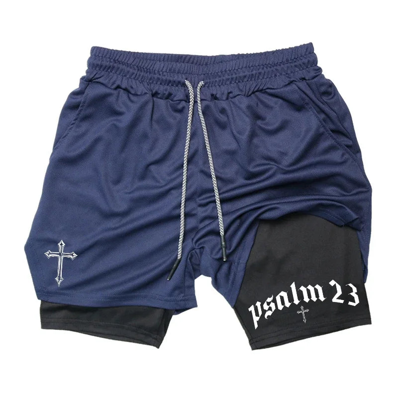 2025 New Men's 2-in-1 Sports Shorts Quick-Dry Running Fitness Training and Swimming Double-Layer Coverage Summer M-3XL