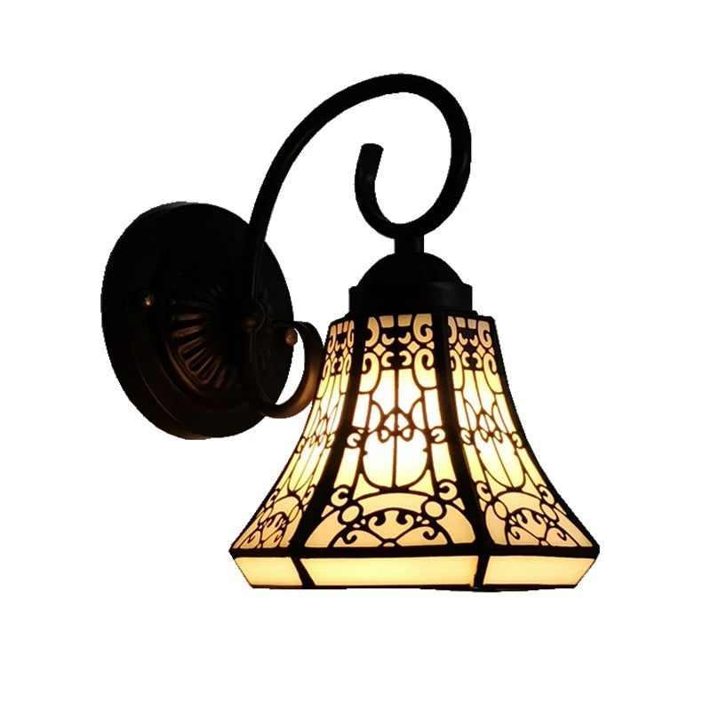 Scandinavian White Glass Heat Bending Wall Lamp Tiffany Style Designer Old Mirror Front Balcony Light Fixture Antique E27 LED