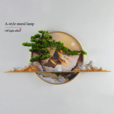 ANITA Modern LED Wall Picture Light Inside Creative Chinese Pine Landscape Mural Sconces Lamp for Home Living Bedroom Study