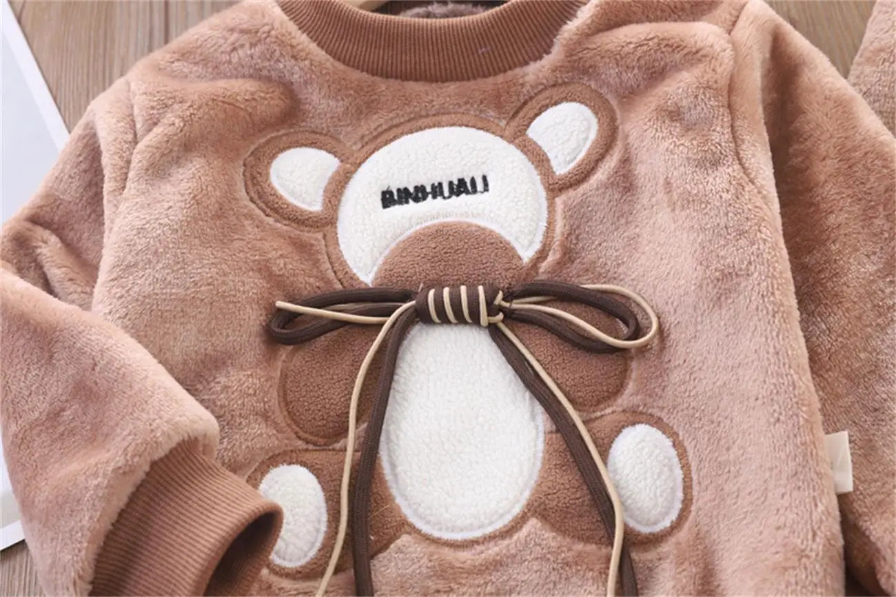 3PCS Winter Autumn Toddler Baby Boys Girls Clothes Baby Sweaters Coat +Pants +Hooded Vest Outfit Set Infant Warm Clothing Suits