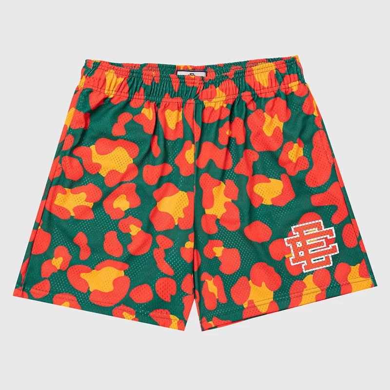 New Summer Eric Emanuel EE Basic Mesh Short Classic Floral Printed Gym Shorts 2025 Men's Gym Basketball Sports Beach Shorts