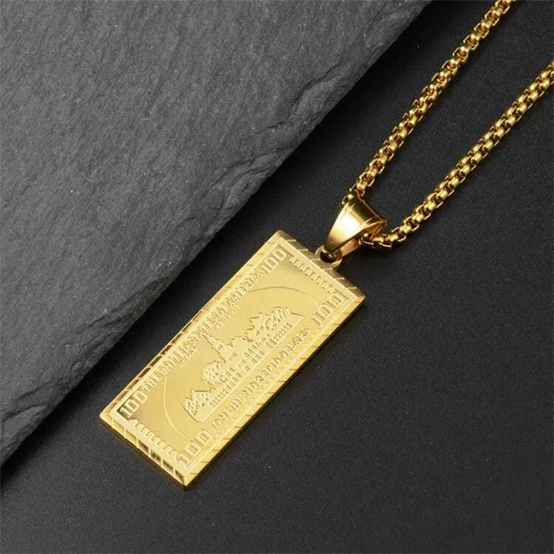 Hip-hop Accessories Party Gifts Dollar Pendant Men's Fashion Necklace,Birthday Gifts, Small Bills Valentine's Day