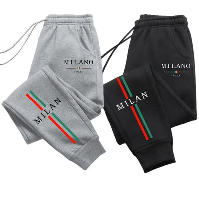 2025 Hot Sale Milan City Printed Jogger Pants Men Women Autumn Winter Casual High Quality Outdoor Running Sports Sweatpants