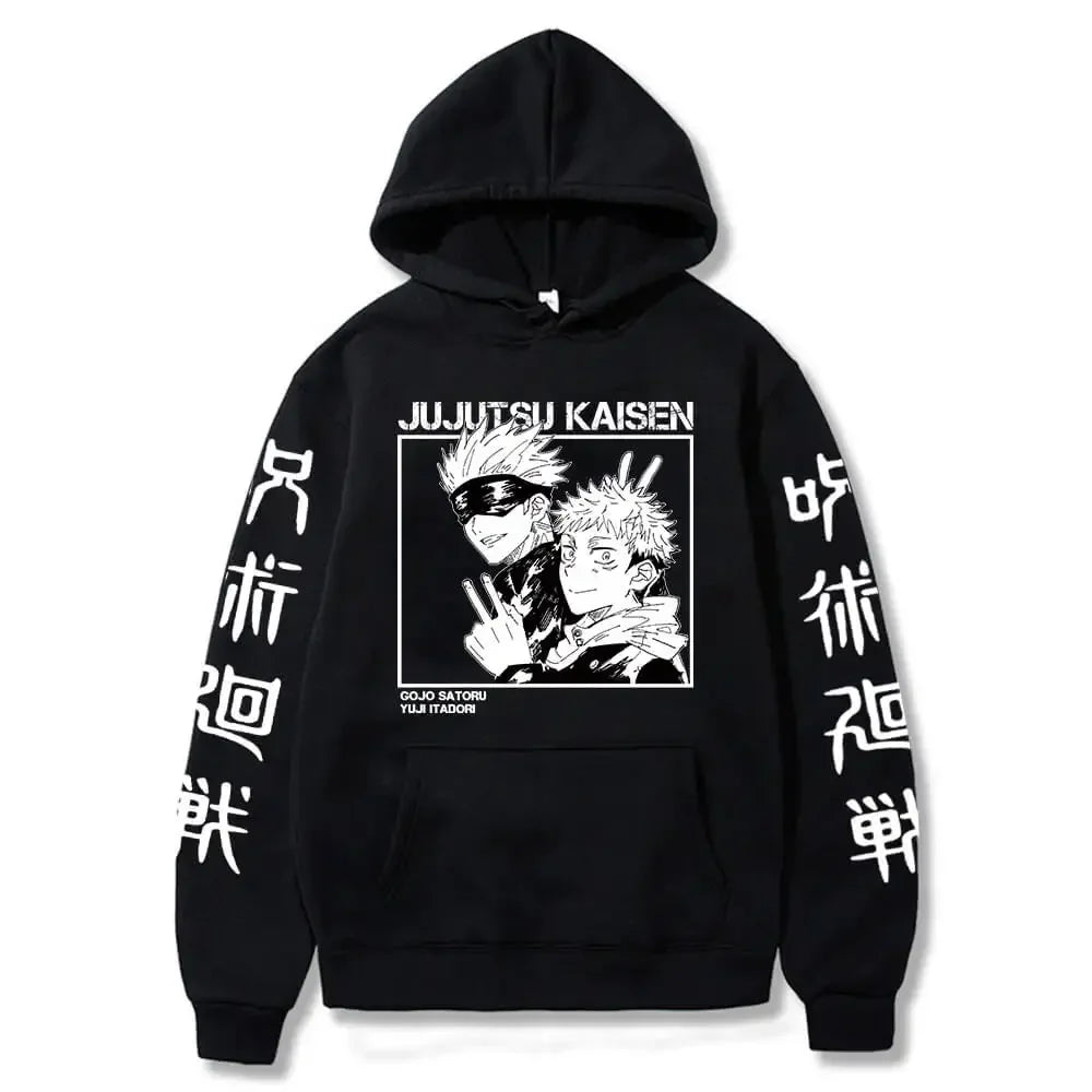 Japanese Anime Print Sweatshirts Jujutsu Kaisen Hoodie Harajuku Autumn Winter Streetwear Clothe Yuji Itadori Plus Size Hoodie