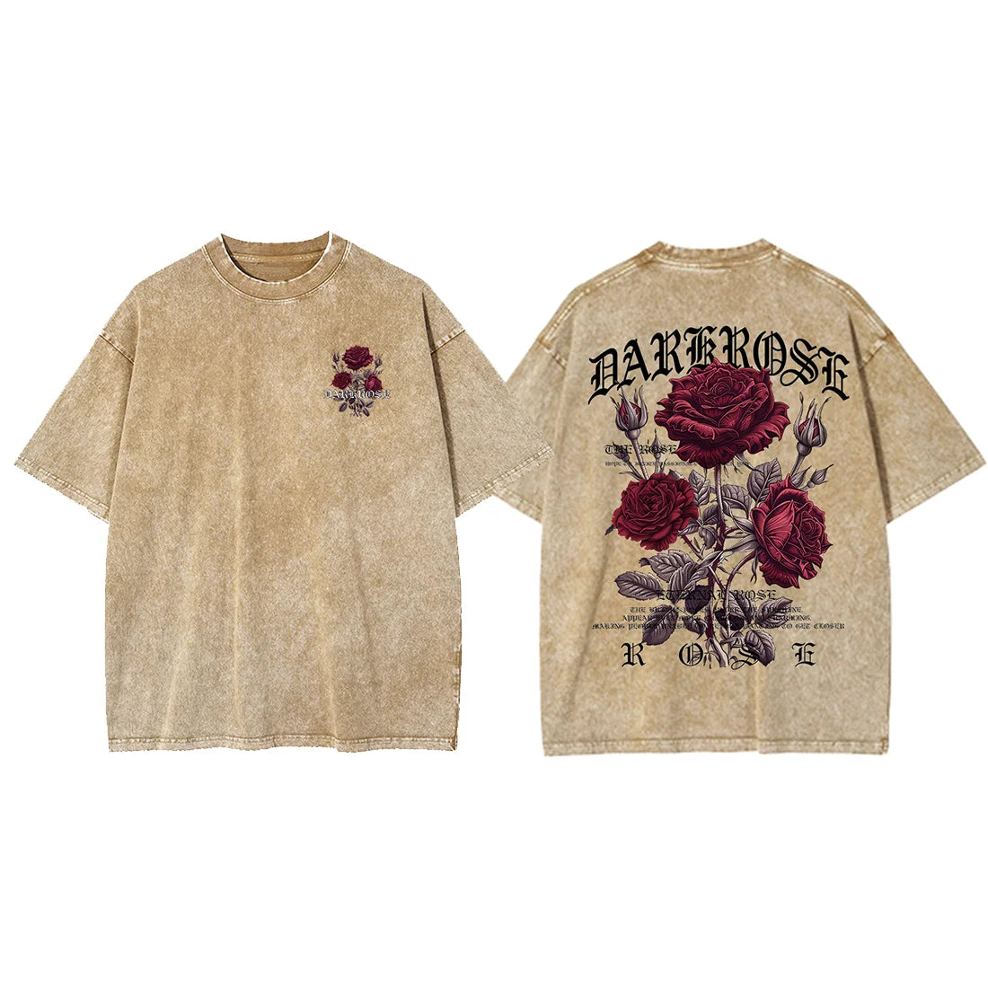 Red Roses Wrapped In Ribbons Printing Clothes Men Cotton Breathable Tee Clothes Oversized Casual Loose T-Shirts Short Sleeve