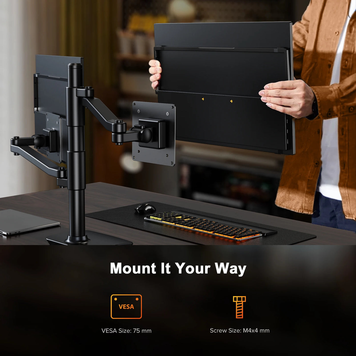 UPERFECT 16" 2K 240Hz Portable Monitor 100%DCI-P3 16:10 HDR FreeSync IPS Eye Care External Gaming Display For PC XBox PS5 Switch