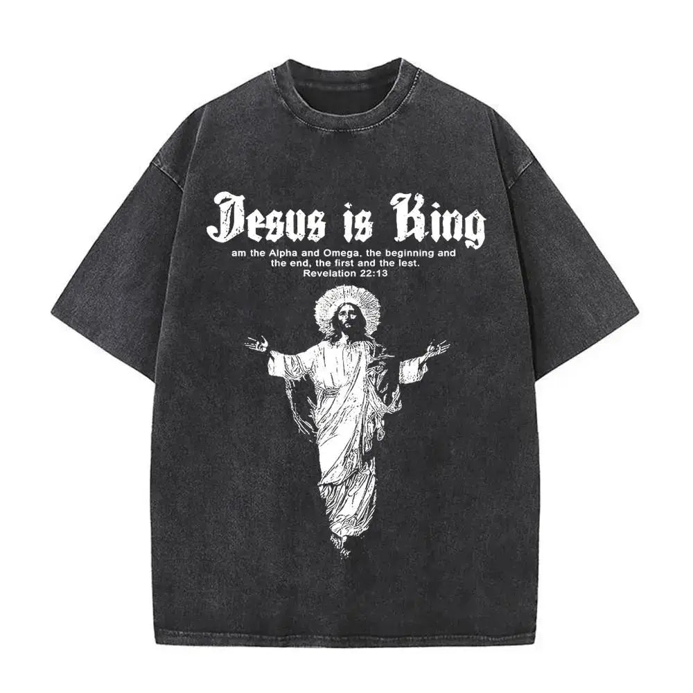 Christian Religious Jesus Forgive Them Father Vintage Washed Y2k Tshirt Men Clothing New in Top & Tees Mens T-Shirt 61327