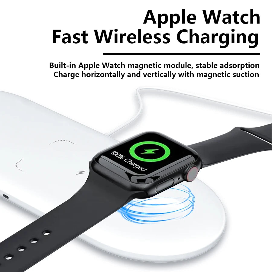 300W 3 In 1 Wireless Charger Stand Pad Super Fast Charging Dock Station for Apple Devices iPhone 16 15 14 13 iWatch 1-9 Airpods