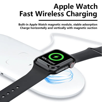 300W 3 In 1 Wireless Charger Stand Pad Super Fast Charging Dock Station for Apple Devices iPhone 16 15 14 13 iWatch 1-9 Airpods