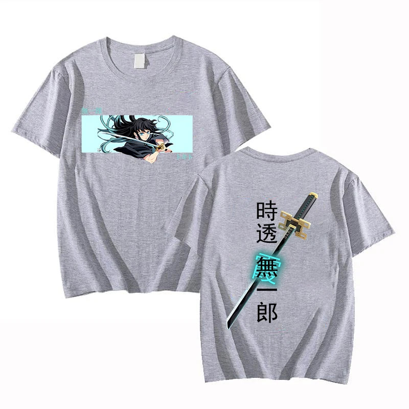 New Anime Tokitou Muichirou Print T Shirt Women Men Short Sleeve Tops Tees Summer Fashion Loose Casual T-shirt