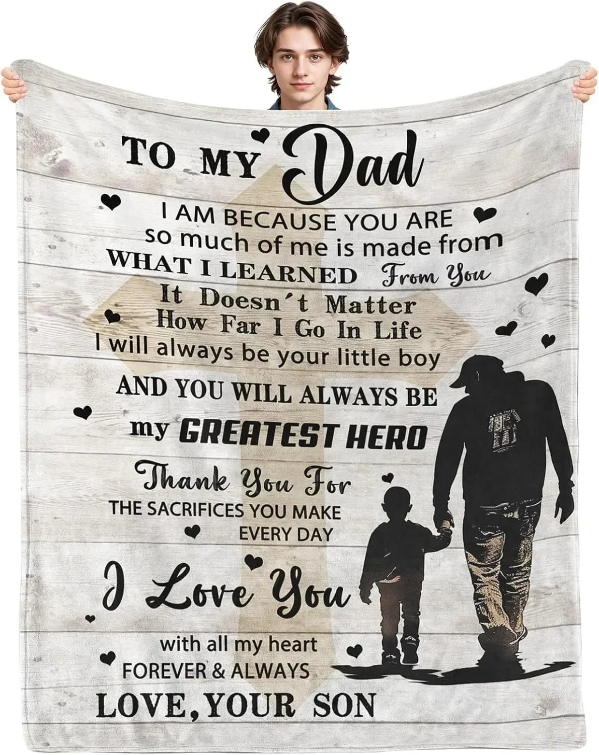 1PC Gift To Dad Thin Blanket for Father's day Anniversary Birthday Mother's Day for Mom Wife Sister Grandma Abuela Soft Throw