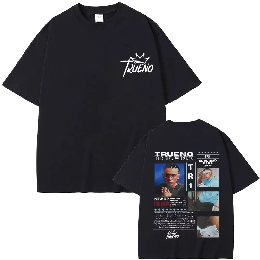 Rapper Trueno Album Tour Merch T-shirt Men Women Clothes Fashion Short Sleeve Tee Shirt Streetwear Cotton Loose T-shirts Unisex
