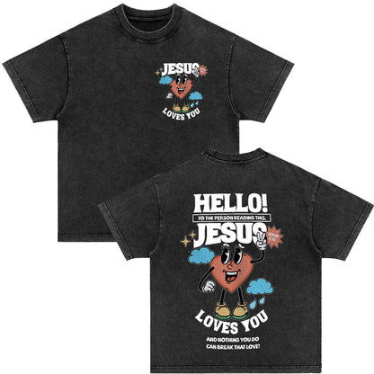 Christian Strength in Jesus Bible Verse Vintage Washed T-shirts Men Women Fashion Harajuku Oversized T Shirt 100% Cotton T-shirt