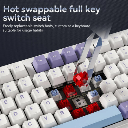 AJAZZ AK980 Mechanical Gaming keyboard, 2.9cm TFT Screen, Volume Knob, 98-Key Gasket Structure, RGB Lighting, Hot-Swappable PR4