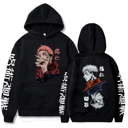 Japanese Anime Print Sweatshirts Jujutsu Kaisen Hoodie Harajuku Autumn Winter Streetwear Clothe Yuji Itadori Plus Size Hoodie