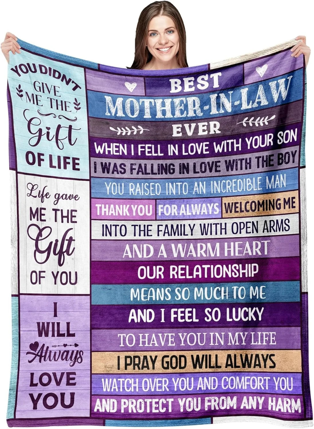 1PC Gift To Mom Thin Blanket for Anniversary Birthday Mothers Day Fathers day for Mom Dad Wife Sister Grandma Abuela Soft Throw