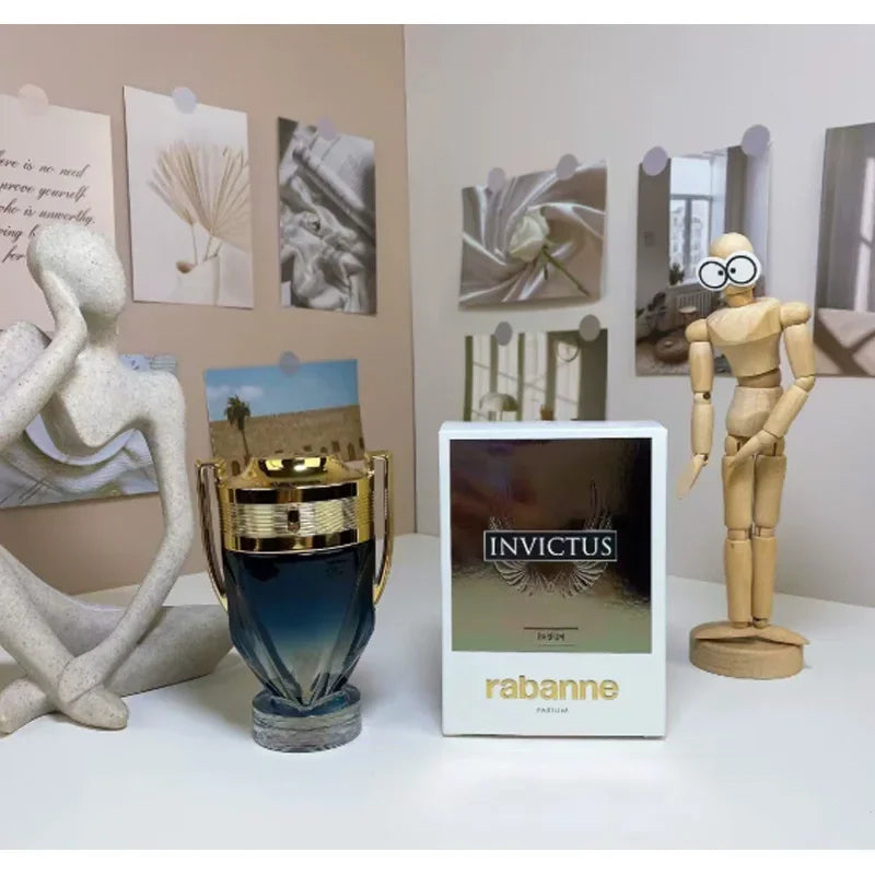 Men's Perfume 100ML 3.4FL.OZ  Woody Aquatic Notes Fresh Ocean Fragrance Spray Parfum Warrior Trophy Perfume Long-lasting Male