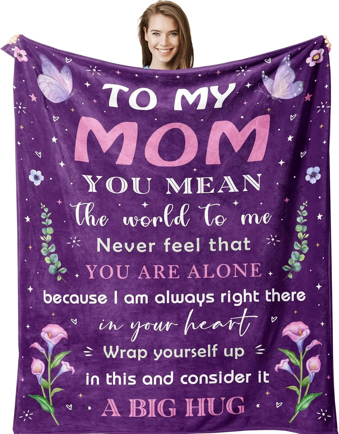 Gifts from Daughter Son for Mother's Day Birthday Mom Gifts Anniversary Unique Gifts for Mom Super Soft Flannel Throw Blankets