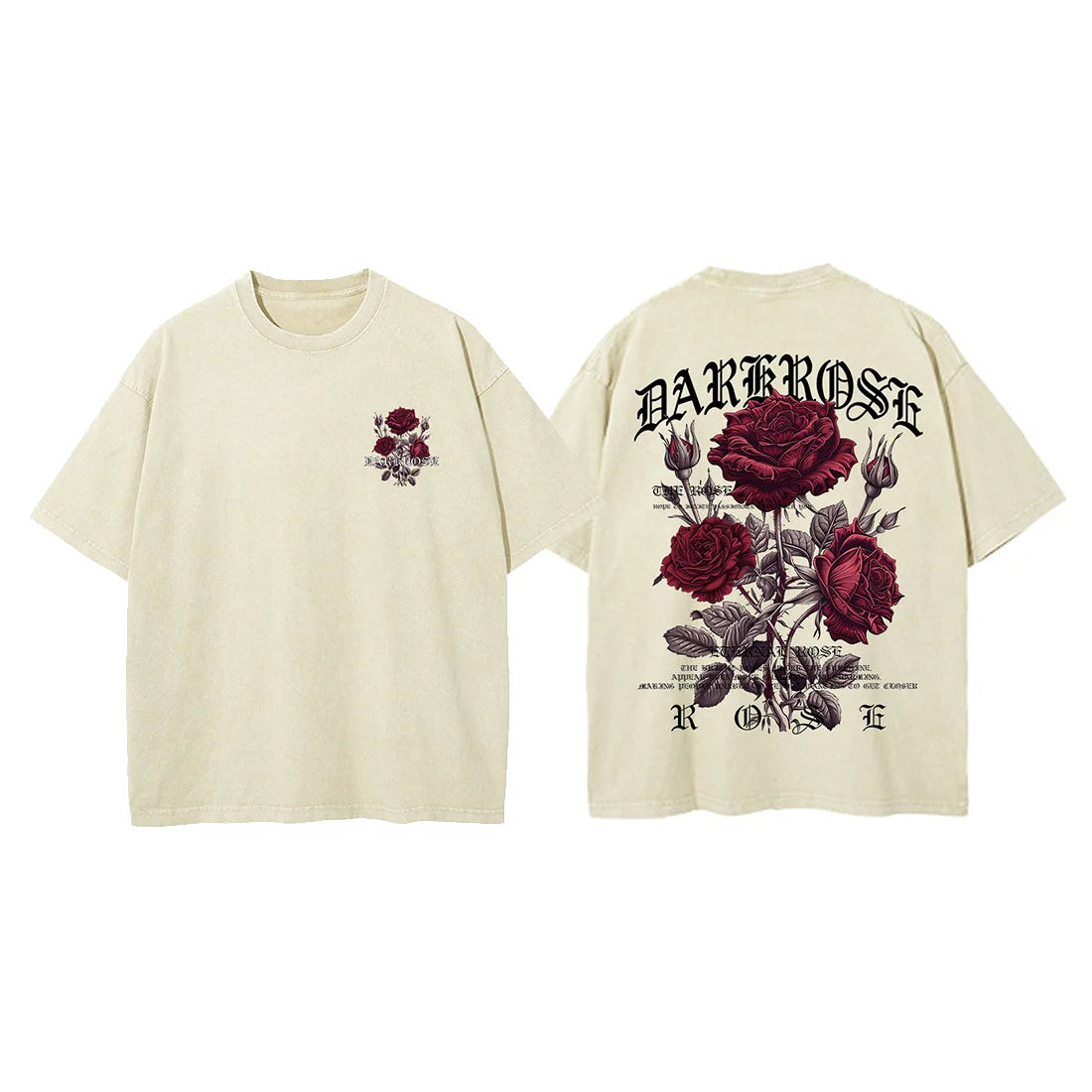 Red Roses Wrapped In Ribbons Printing Clothes Men Cotton Breathable Tee Clothes Oversized Casual Loose T-Shirts Short Sleeve