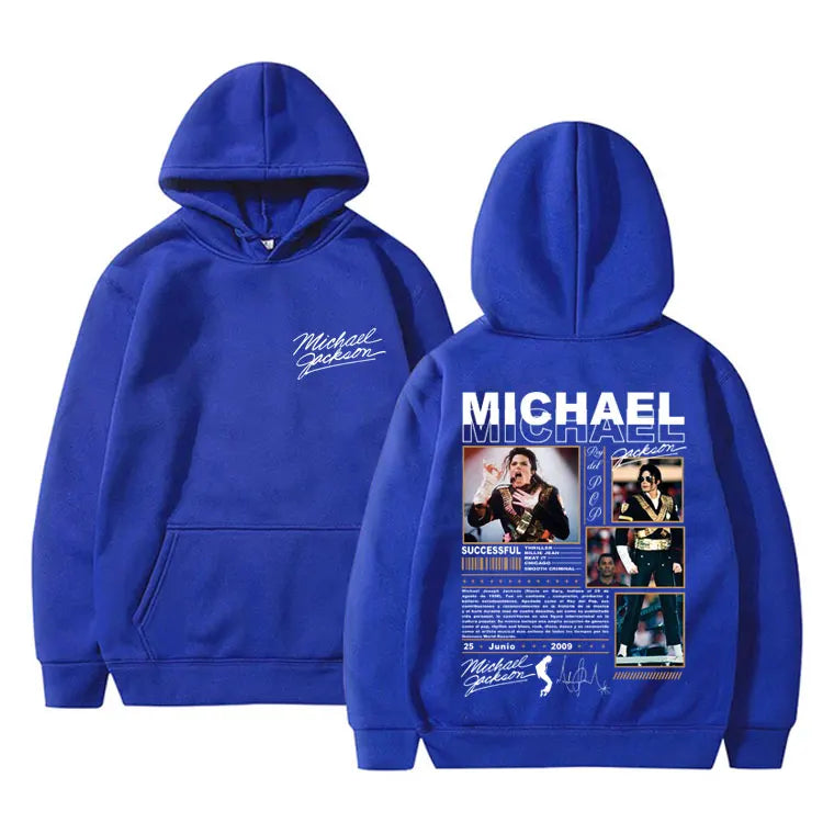 Classic Vintage Michael Jackson King of Pop Hoodie Men Fashion Retro Gothic Rock Sweatshirt Punk Oversized Pullover Streetwear