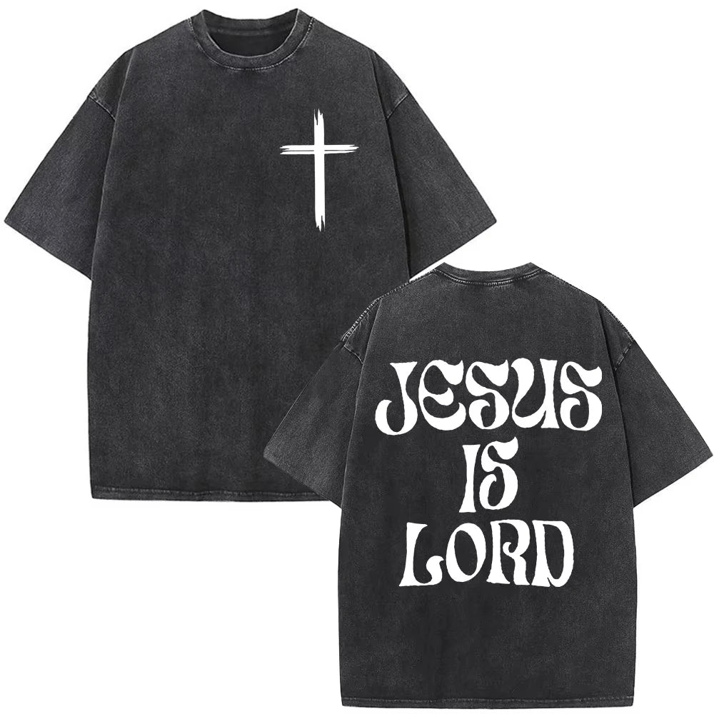 Summer Jesus Christian Forgive Them Father Vintage Washed T-shirts Men Women Fashion Cotton Short Sleeves  T Shirts Streetwear