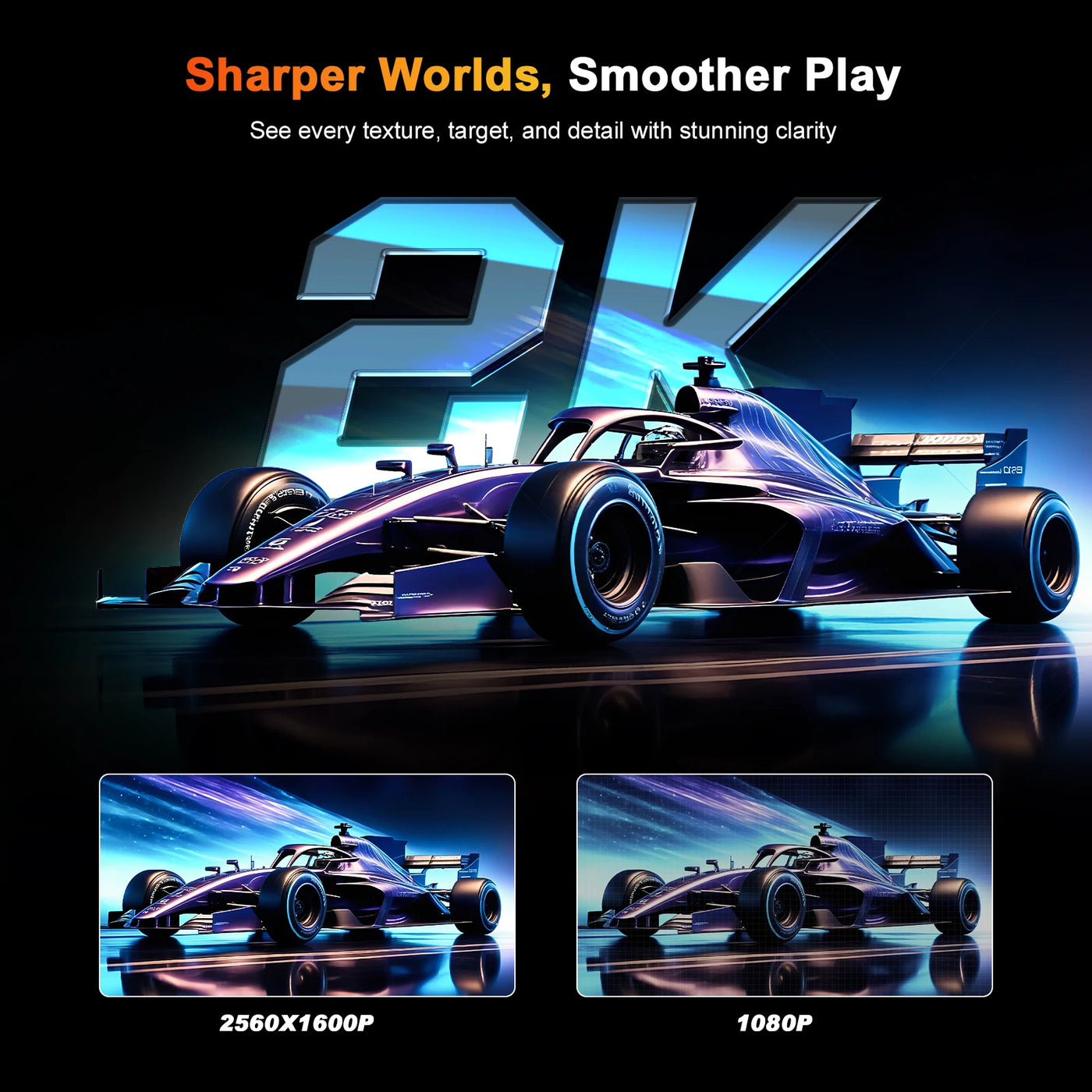 UPERFECT 16" 2K 240Hz Portable Monitor 100%DCI-P3 16:10 HDR FreeSync IPS Eye Care External Gaming Display For PC XBox PS5 Switch