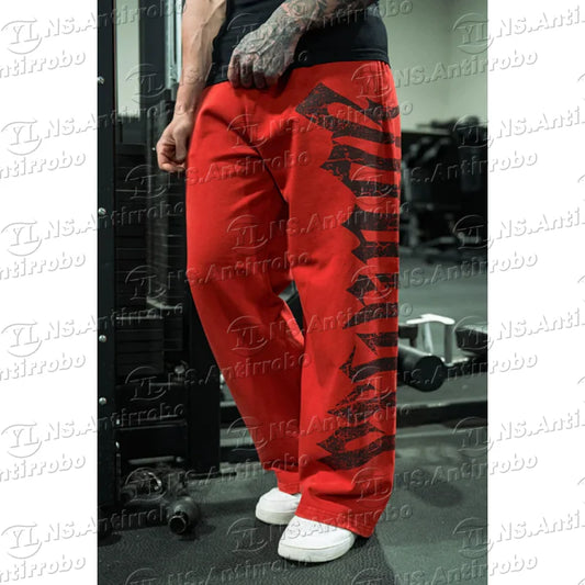 25 Men's Casual Wide Leg Sweatpants Fitness Running Loose Fit Fashionable Brand Leisure Long Trousers Streetwear