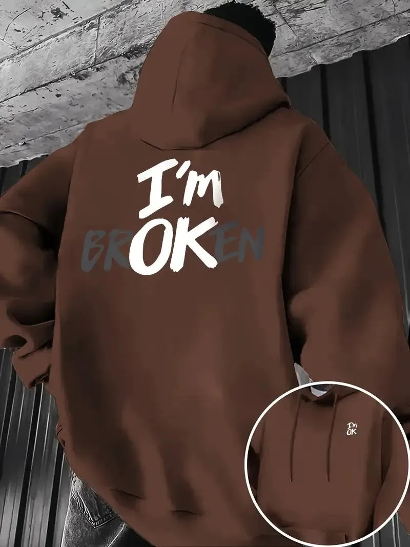 The new men's hoodie for Spring and Autumn 2025 features a casual fashionable and comfortable 3D letter pattern print