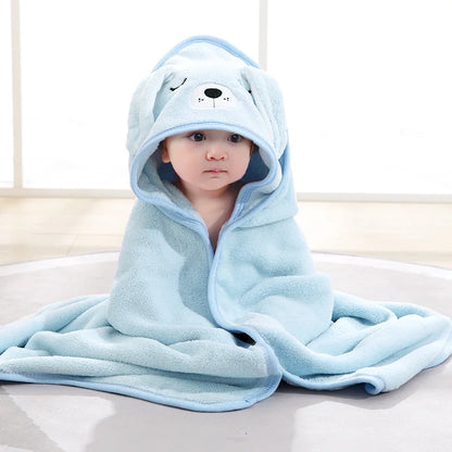 Newborn Baby Bath Towel Cartoon Baby Swaddle Kids Bathrobe Fleece Blanket Warm Sleeping Swaddle Wrap for New Born Boys Girls
