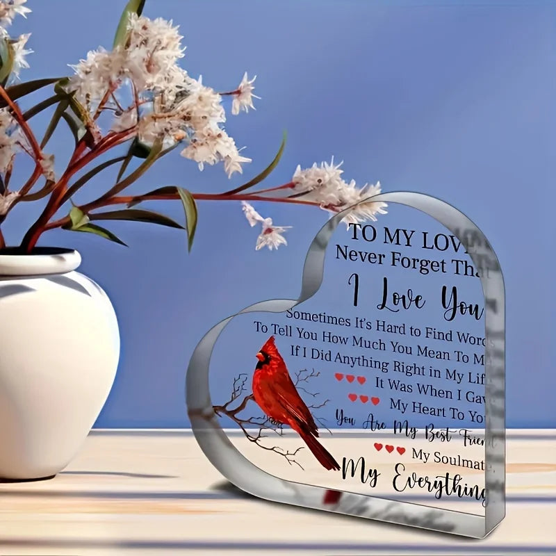 1pc, Romantic Gift, To My Love Acrylic Gift For Her Romantic Boyfriend Gifts Girlfriend Love Cute Gifts Ideas Anniversary Valent